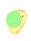 Fashion Pink Smiley Copper Drip Smiley Open Ring