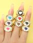 Fashion Red Copper Drip Oil Love Flower Open Ring