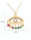 Fashion Gold Color Copper Plated Zirconium Eye Necklace