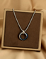 Fashion Blue Stainless Steel Three Ring Necklace
