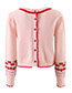 Fashion Pink Strawberry Cherry Embroidered Two-piece Sweater Cardigan