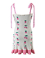Fashion White Cherry Knit Slip Dress