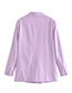 Fashion Purple Woven One-button Pocket Blazer