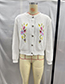 Fashion White Floral Embroidered Knitted Cardigan