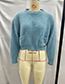 Fashion Blue Pullover Sweater With Pockets