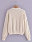 Fashion Creamy-white Coarse Knitted Pullover Sweater