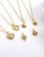 Fashion 5# Copper Gold Plated Zirconium Heart Necklace