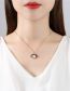 Fashion Rose Gold Color Silver Inlaid Zirconium Eye Necklace