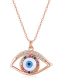 Fashion Rose Gold Color Silver Inlaid Zirconium Eye Necklace