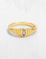 Fashion Rose Gold Color Silver Zirconium Stripe Ring