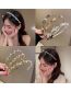 Fashion 27# Gold Coloren Headband Metal Diamond And Pearl Floral Thin Brim Headband