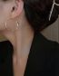 Fashion Gold Color Alloy Diamond C-shaped Earrings