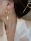 Fashion Gold Color Geometric Shaped Pearl C-shaped Earrings