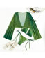 Fashion Green Polyester Gradient Blouse Halter Tie Split Swimsuit