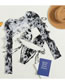 Fashion Gray Polyester Smudge Print Cutout Split Swimsuit Three Piece Set