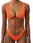 Fashion Orange Polyester Cutout Tie Swimsuit