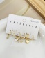 Fashion Gold 6-piece Set Of Bronze Zircon Pearl Smiley Pentagram Earrings