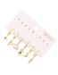 Fashion Gold 6-piece Set Of Copper Inlaid Zircon Rocket Robot Earrings