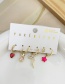 Fashion Gold 6-piece Set Of Copper Inlaid Zircon Love Puppy Bow Earrings