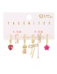 Fashion Gold 6-piece Set Of Copper Inlaid Zircon Love Puppy Bow Earrings