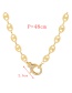 Fashion Gold-2 Copper Openwork Pig Nose Necklace