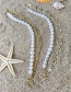 Fashion Gold-3 Copper Pearl Chain Necklace
