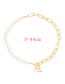 Fashion Gold Copper Pearl Beaded Chain Necklace