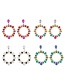 Fashion Color Alloy Diamond Ring Drop Stud Earrings