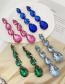 Fashion Royal Blue Alloy Diamond Drop Earrings