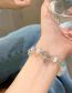 Fashion Bracelet - White Metal Geometric Cat's Eye Beaded Lucky Bracelet