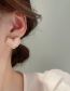 Fashion Pink Metal Geometric Heart Stud Earrings
