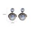 Fashion Silver Color Geometric Diamond Pearl Stud Earrings