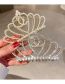 Fashion Grab Clip - Gold Color Pearl Alloy Inlaid Pearl Crown Grab Clip
