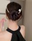 Fashion Silver Color - Glossy Metallic Glossy Pearl Crescent Hairpin