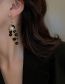 Fashion Silver Needle - Black Metal Geometric Ball Fringe Drop Earrings