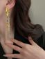 Fashion Silver Needle - Gold Metal Diamond Bamboo Crystal Tassel Drop Earrings