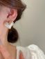 Fashion Silver Needle - White Pleated Pearl Heart Stud Earrings