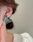 Fashion Silver Needle - Green Metal Zirconium Pearl Butterfly Stud Earrings
