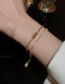 Fashion Bracelet - Gold Metal Zirconium Square Bracelet