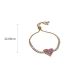 Fashion Bracelet - Silver Zirconium Heart Claw Chain Bracelet In Metal