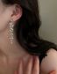 Fashion Silver Needle - Silver (pearl) Alloy Diamond And Pearl Geometric Stud Earrings