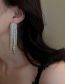 Fashion Silver Needle - Gold Metal Diamond Tassel Drop Earrings