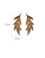 Fashion Silver Needle - Gold Metal Leaf Stud Earrings
