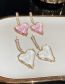 Fashion Silver Needle - Transparent Geometric Zirconium Heart Crystal Stud Earrings