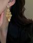 Fashion Silver Needle - Gold Alloy Hollow Leaf Fringe Cat's Eye Earrings
