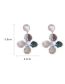 Fashion Silver Needle - White Acrylic Pearl Flower Stud Earrings