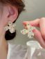 Fashion Silver Needle - Gold Metal Diamond Pearl Crystal Flower Stud Earrings