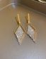 Fashion Silver Needle - Gold Diamond Diamond Earrings In Metal