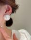 Fashion Silver Needle - White Geometric Pearl Stud Earrings