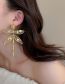 Fashion Silver Needle - Gold Irregular Geometric Dragonfly Stud Earrings
